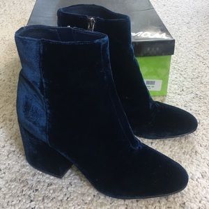 San Edelman Navy Velvet Taye Bootie